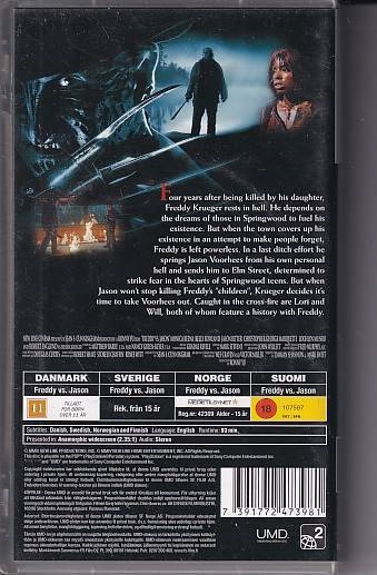 Freddy VS Jason - PSP UMD Film (B Grade) (Genbrug)